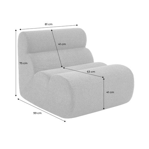 Chauffeuse Compressé Kaki modulable 1 place tissu effet alpaca - Nova