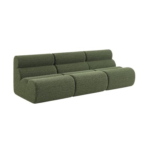 Chauffeuse Compressé Kaki modulable 3 place tissu effet alpaca - Nova
