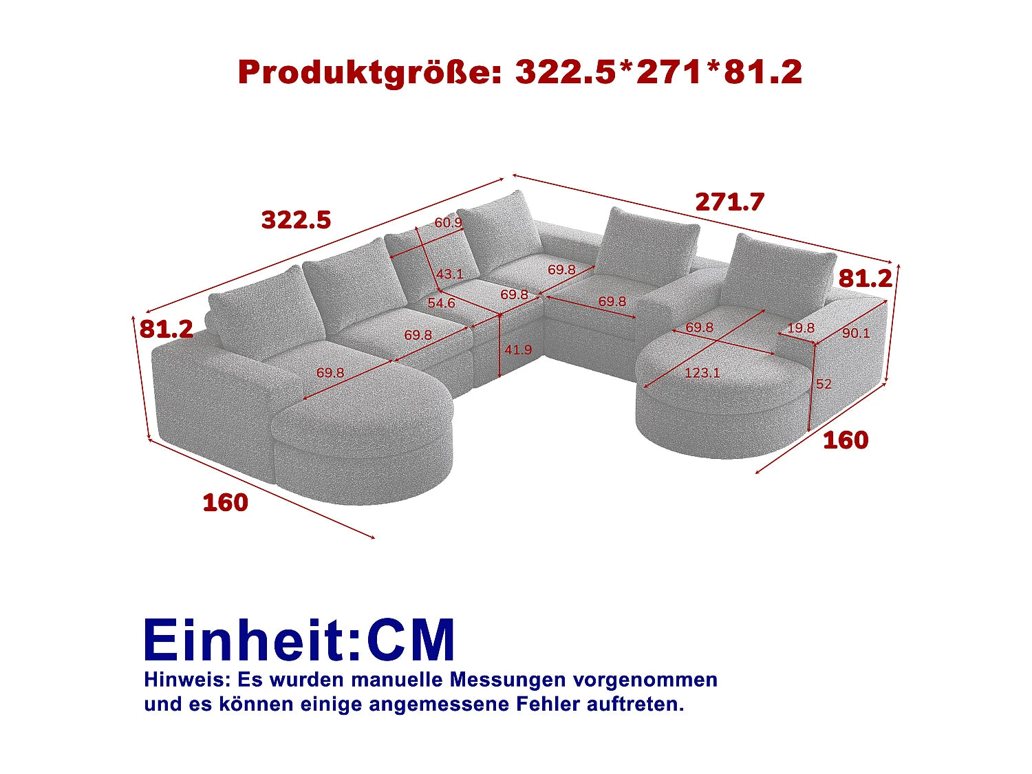 Canapé Compressé Modulable 6 places Noir en Tissu chenille - LVHOM