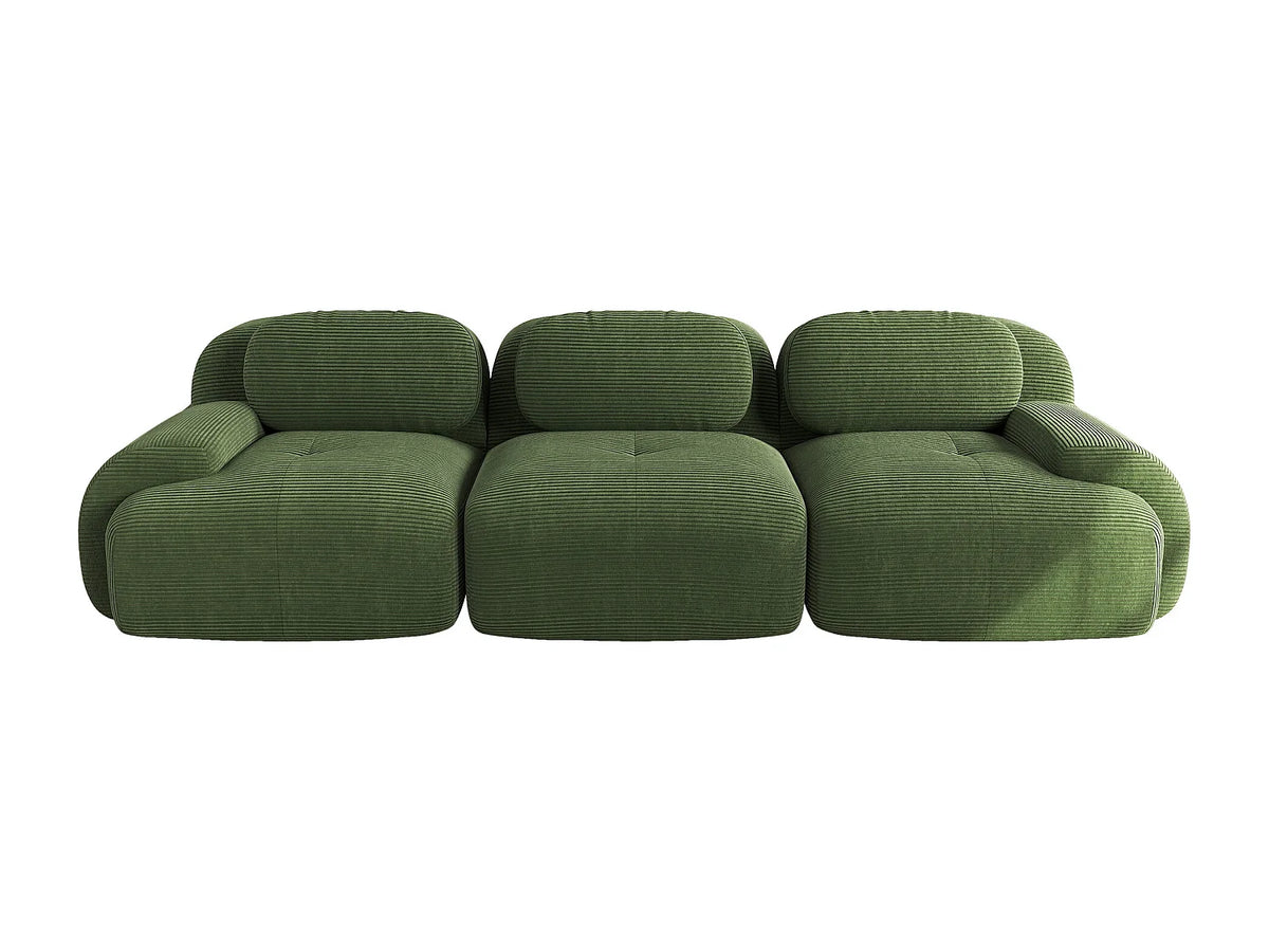 Canapé Compressé 3 places Vert en Velours côtelé - LVHOM