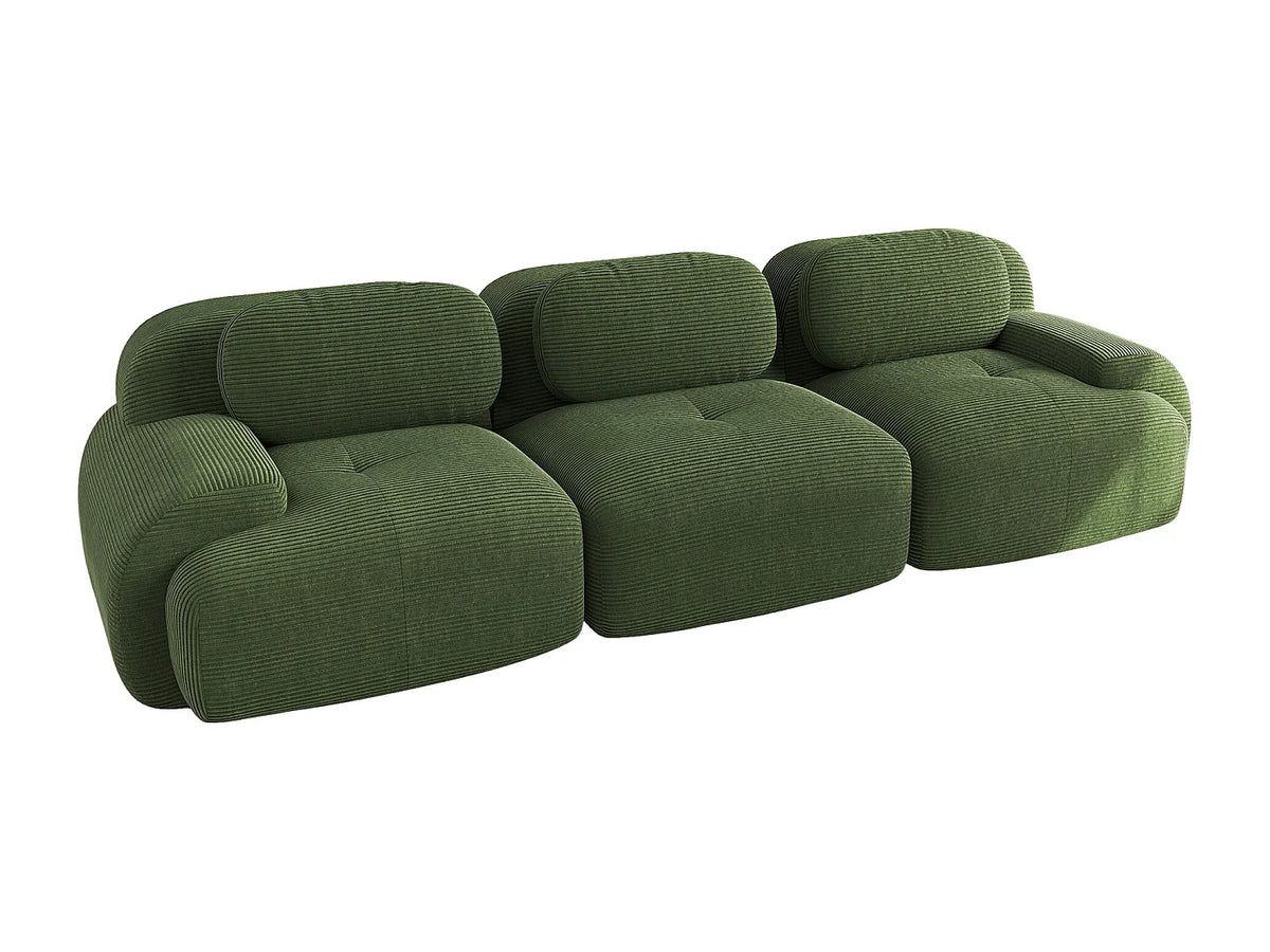 Canapé Compressé 3 places Vert en Velours côtelé - LVHOM