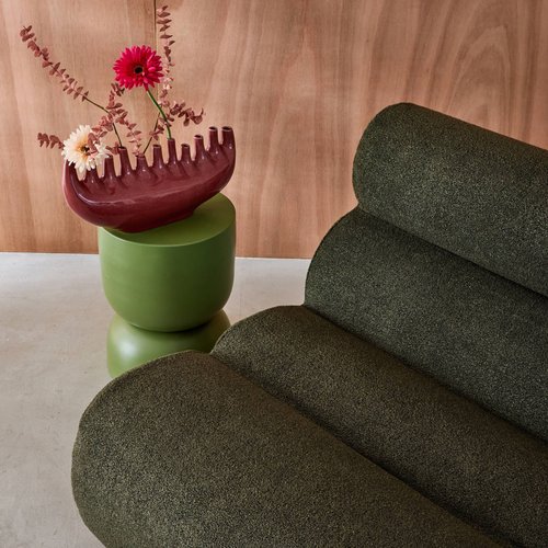Chauffeuse Compressé Kaki modulable 3 place tissu effet alpaca - Nova