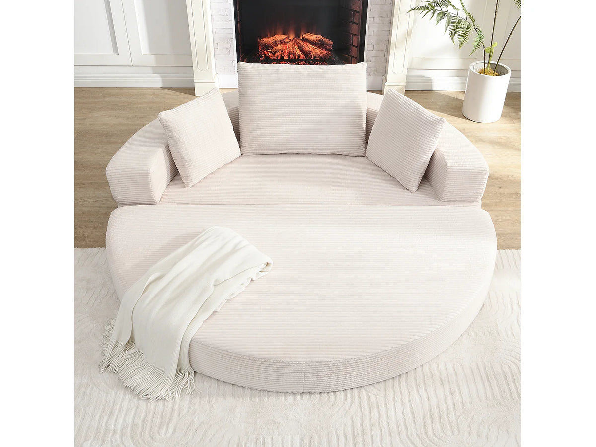 Canapé Compressé Modulable Convertible 2 places Beige en Velours - LVHOM