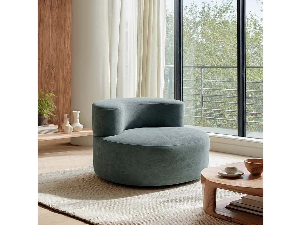 Fauteuil Compressé 1 place Beige en Tissu - Milo