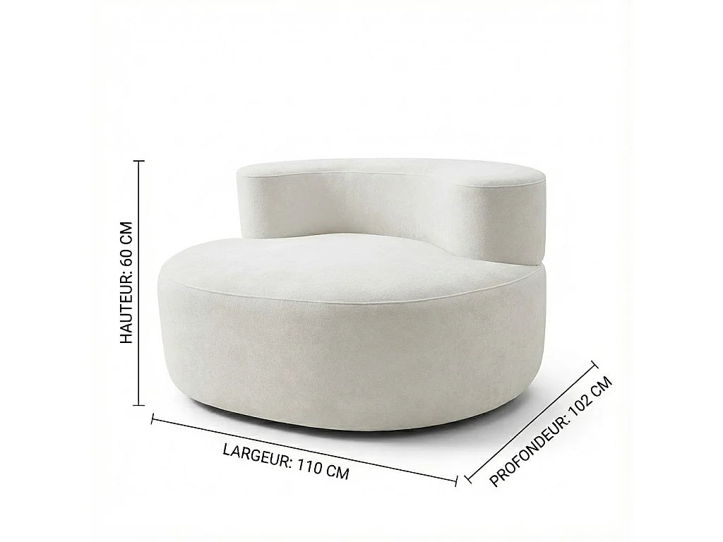 Fauteuil Compressé 1 place Beige en Tissu - Milo