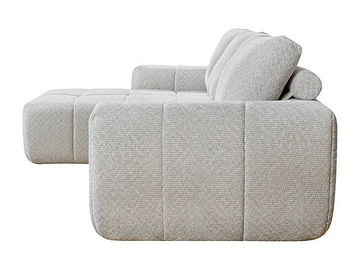 Canapé Compressé d'Angle 3 à 5 places Beige en Tissu - Louis