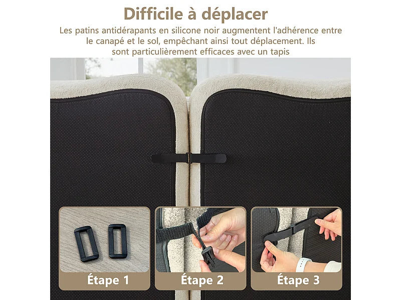 Canapé Compressé d'Angle Modulable 2 places Beige en Velours - LVHOM