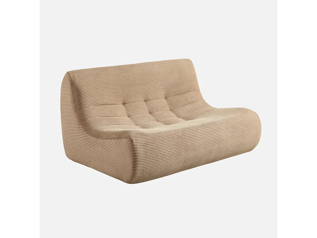 Canapé Compressé d'Angle Modulable 5 places Beige en Velours côtelé - Sokol