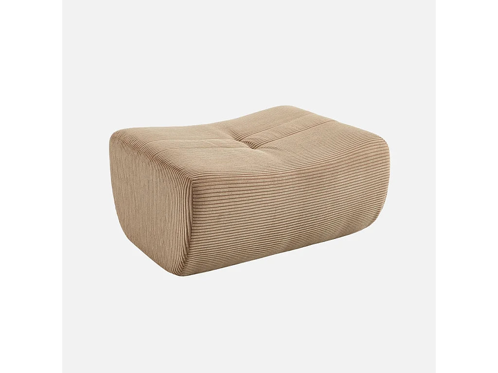 Canapé Compressé d'Angle Modulable 5 places Beige en Velours côtelé - Sokol
