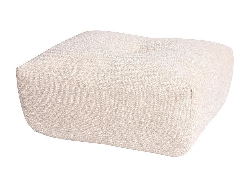 Pouf Compressé Beige en Tissu - Alba