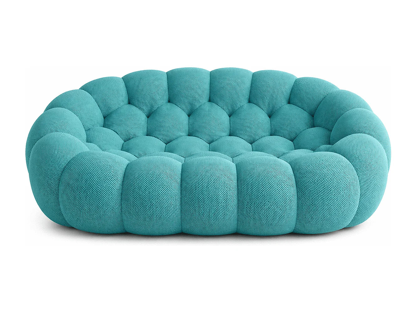 Canapé Compressé 2 places Bleu caraïbe en Tissu - Cocoon