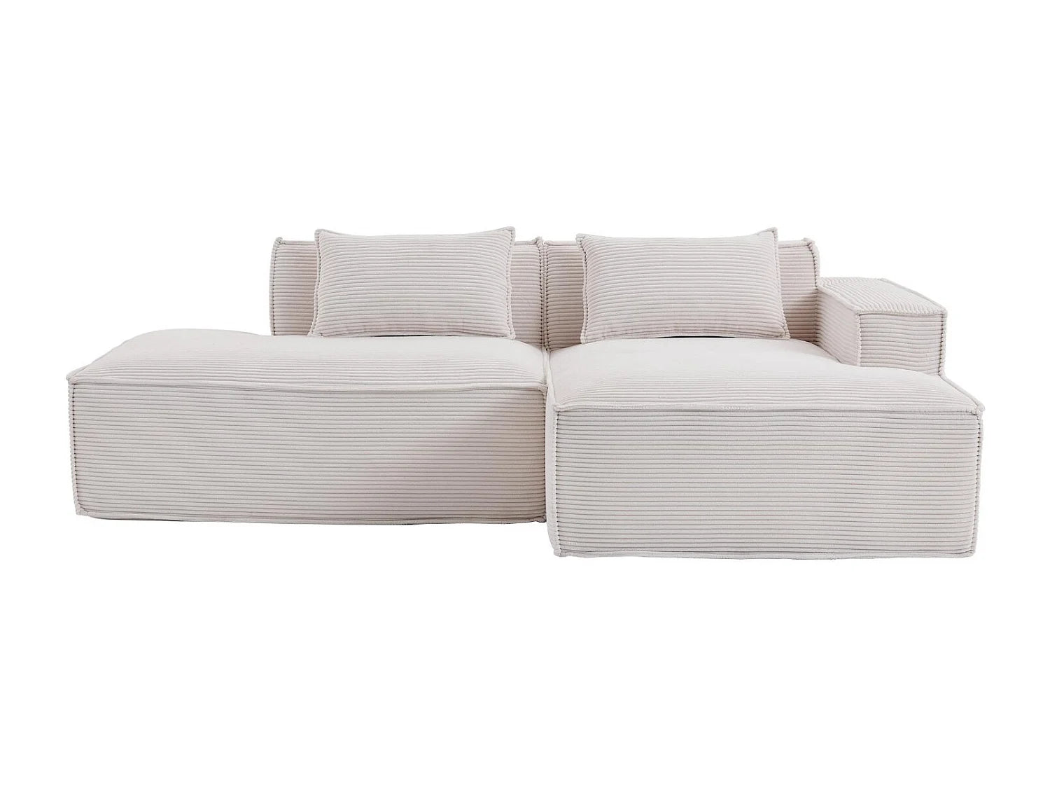 Canapé Compressé d'Angle Modulable Beige en Velours côtelé - LVHOM