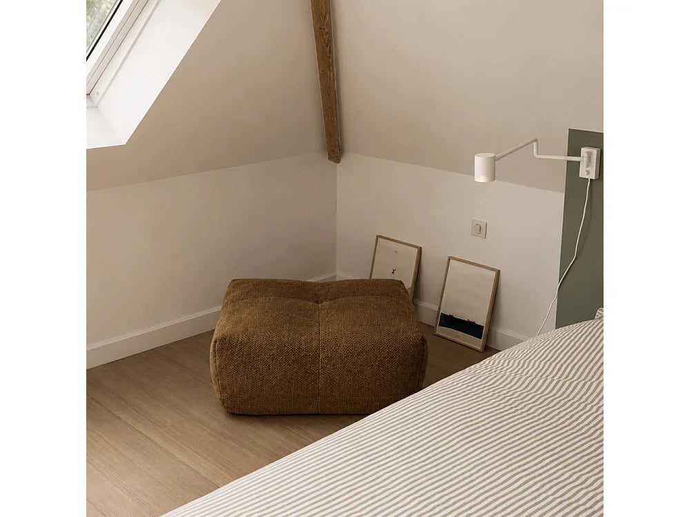 Pouf Compressé Bronze en Tissu - Alba