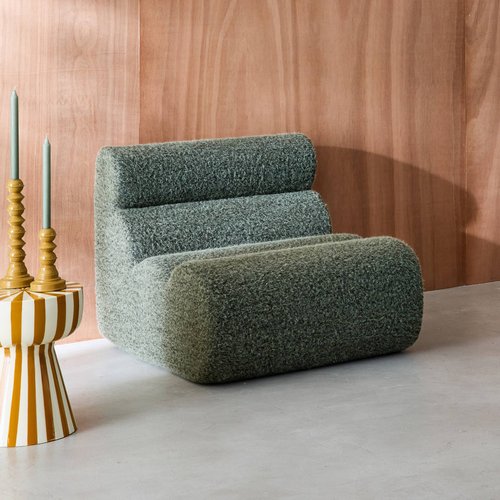 Chauffeuse Compressé Kaki modulable 1 place tissu effet alpaca - Nova