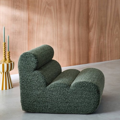 Chauffeuse Compressé Kaki modulable 1 place tissu effet alpaca - Nova