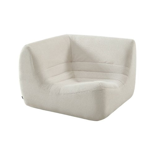 Canapé Compressé d'Angle Modulable 7 places en velours côtelé Blanc - SWEEEK