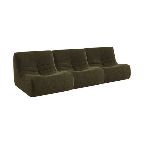 Chauffeuse Compressé Kaki modulable 3 place bouclette texturée - Sokol
