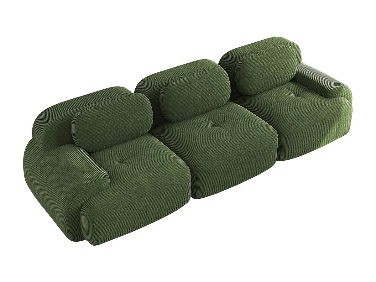 Canapé Compressé 3 places Vert en Velours côtelé - LVHOM