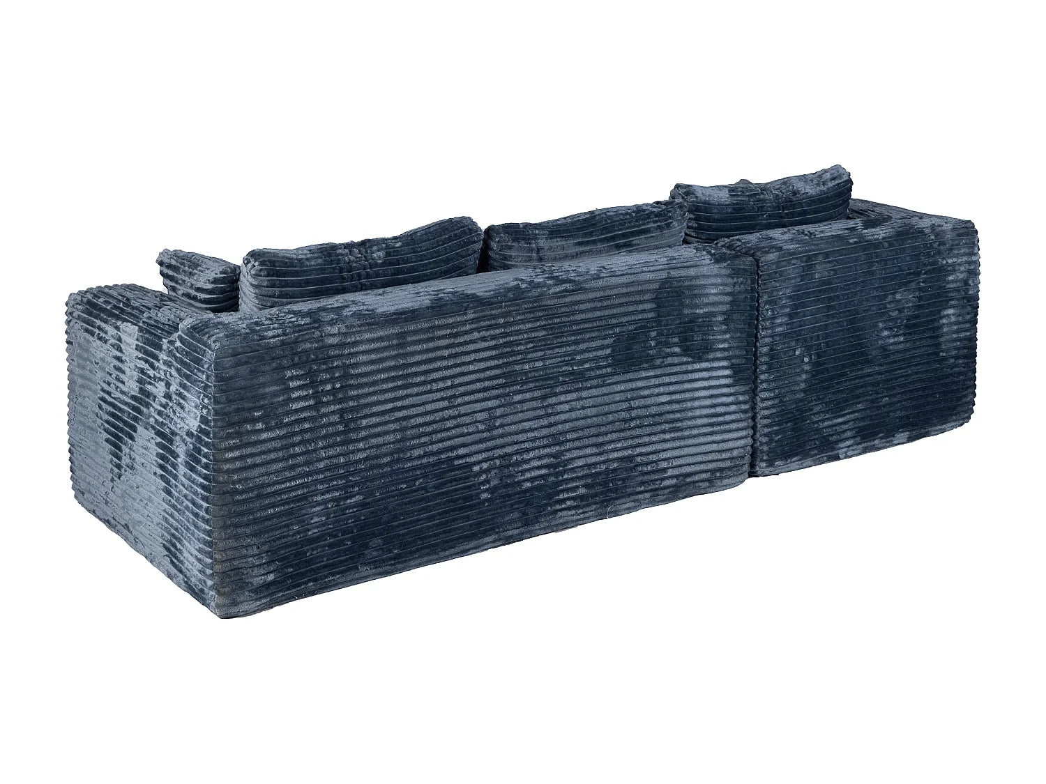 Canapé Compressé d'Angle Modulable 5 places Bleu en Velours côtelé - LVHOM