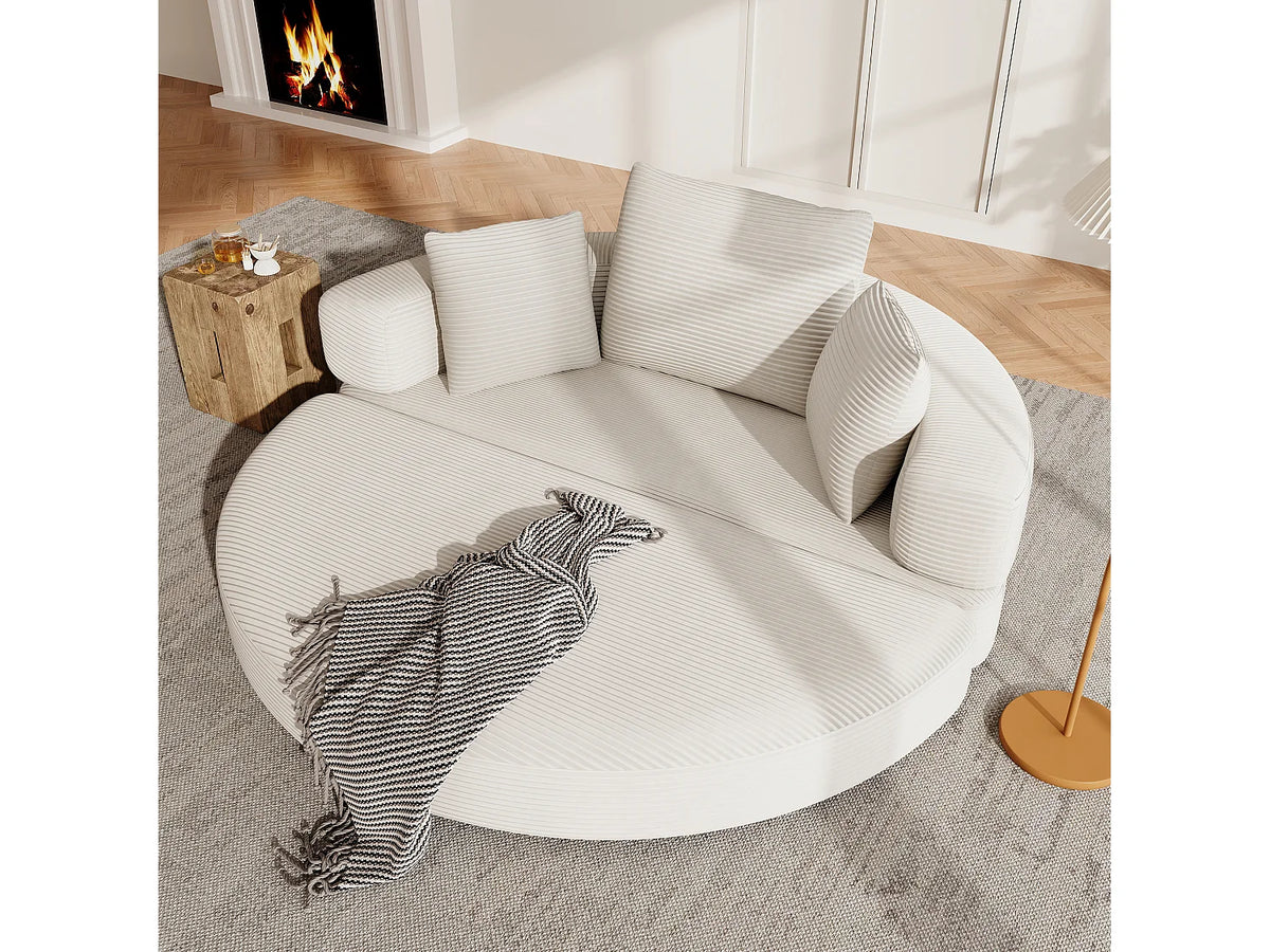 Canapé Compressé Modulable Convertible 2 places Beige en Velours - LVHOM