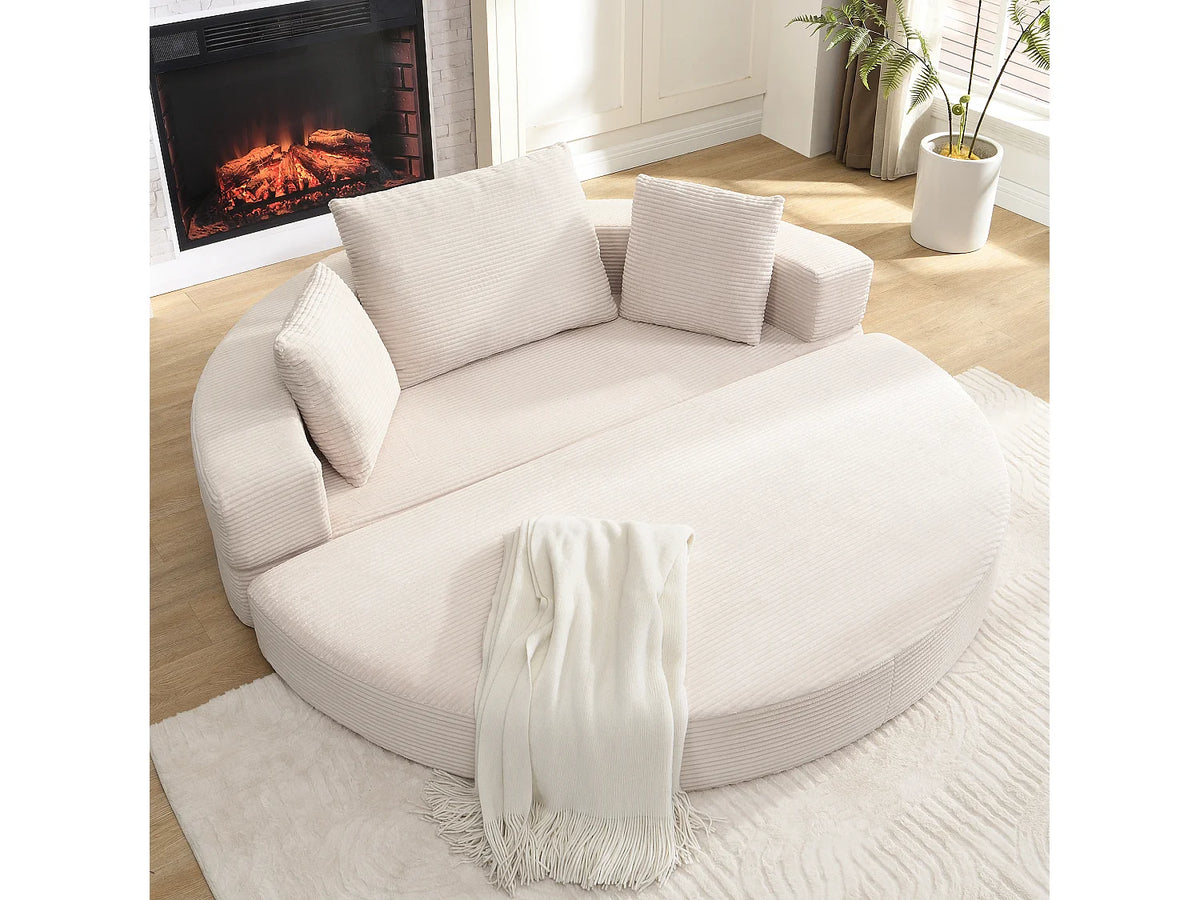 Canapé Compressé Modulable Convertible 2 places Beige en Velours - LVHOM