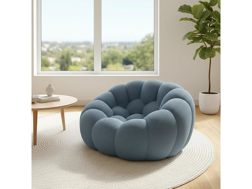 Fauteuil Compressé 1 place Beige en Tissu - Cocoon