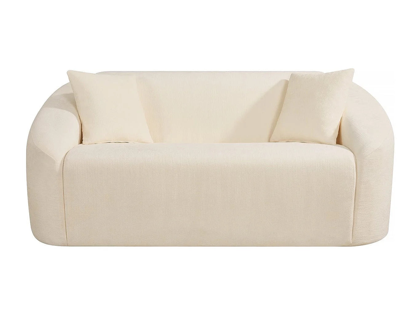 Canapé Compressé 2 places Beige en Tissu - Ondine