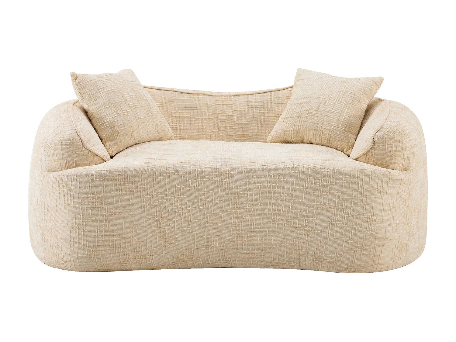 Canapé Compressé 2 places Beige en Tissu - LVHOM