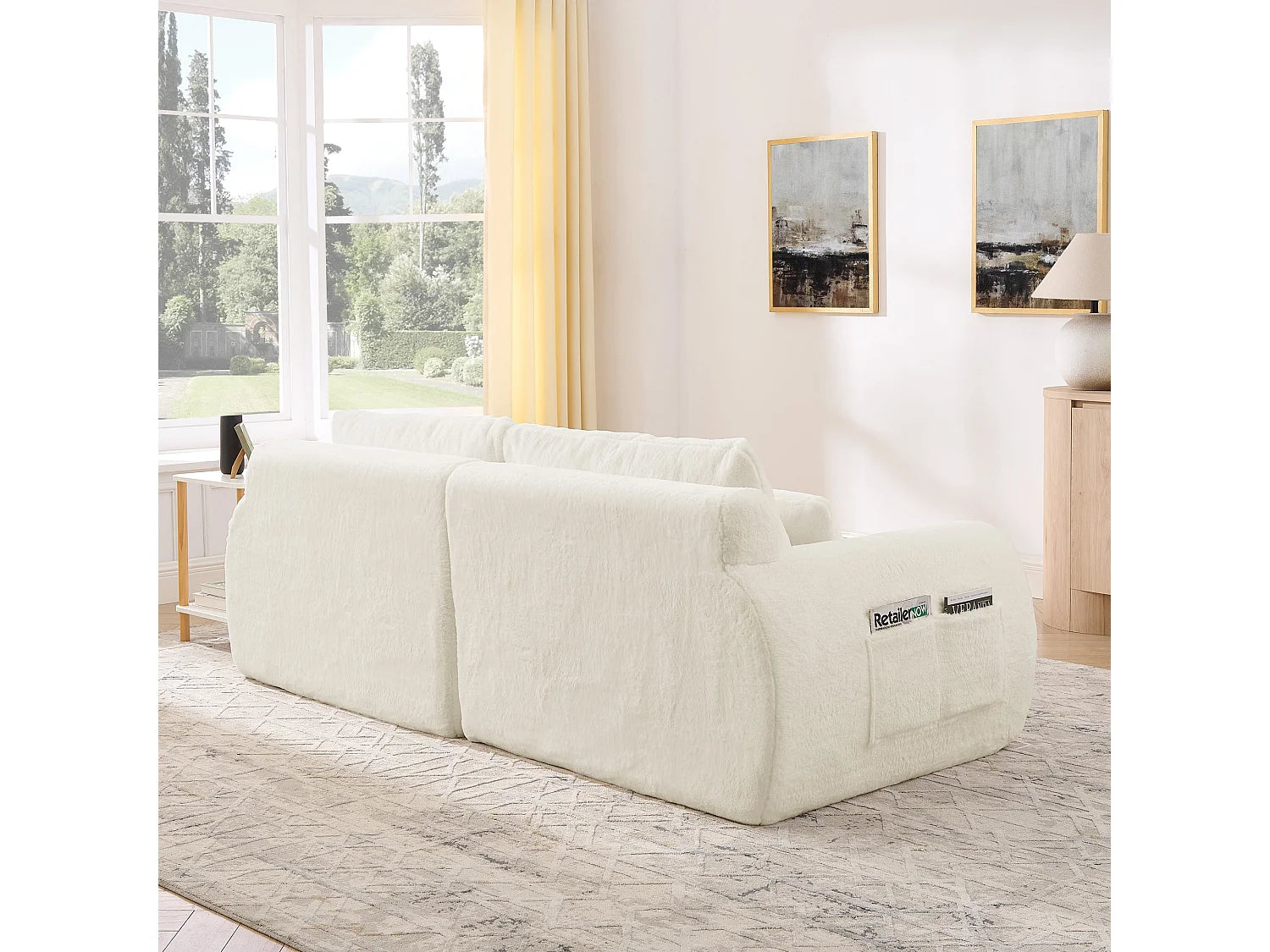 Canapé Compressé 2 places Beige en Tissu - LVHOM