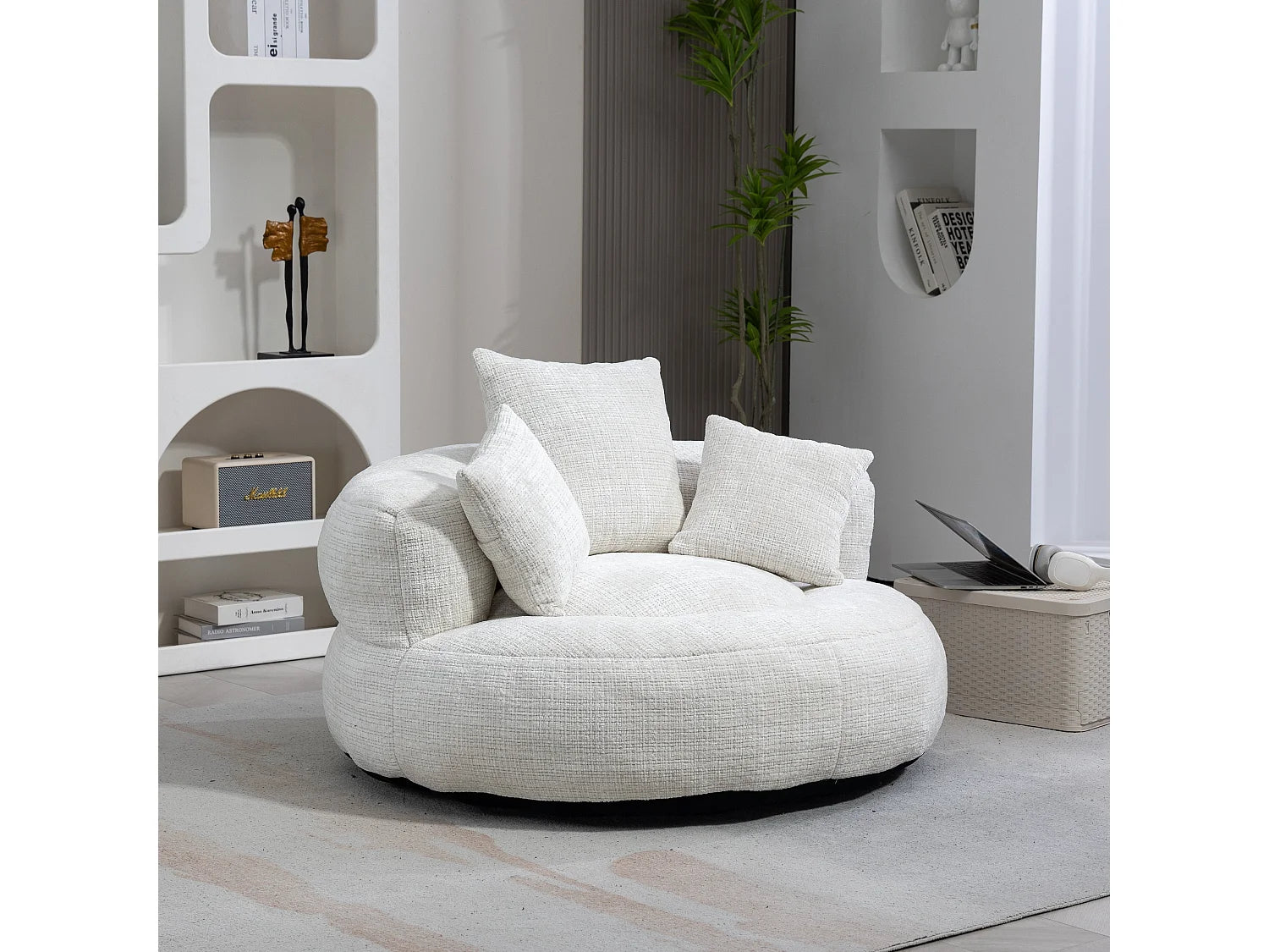 Canapé Compressé 1 place Beige en Tissu - LVHOM