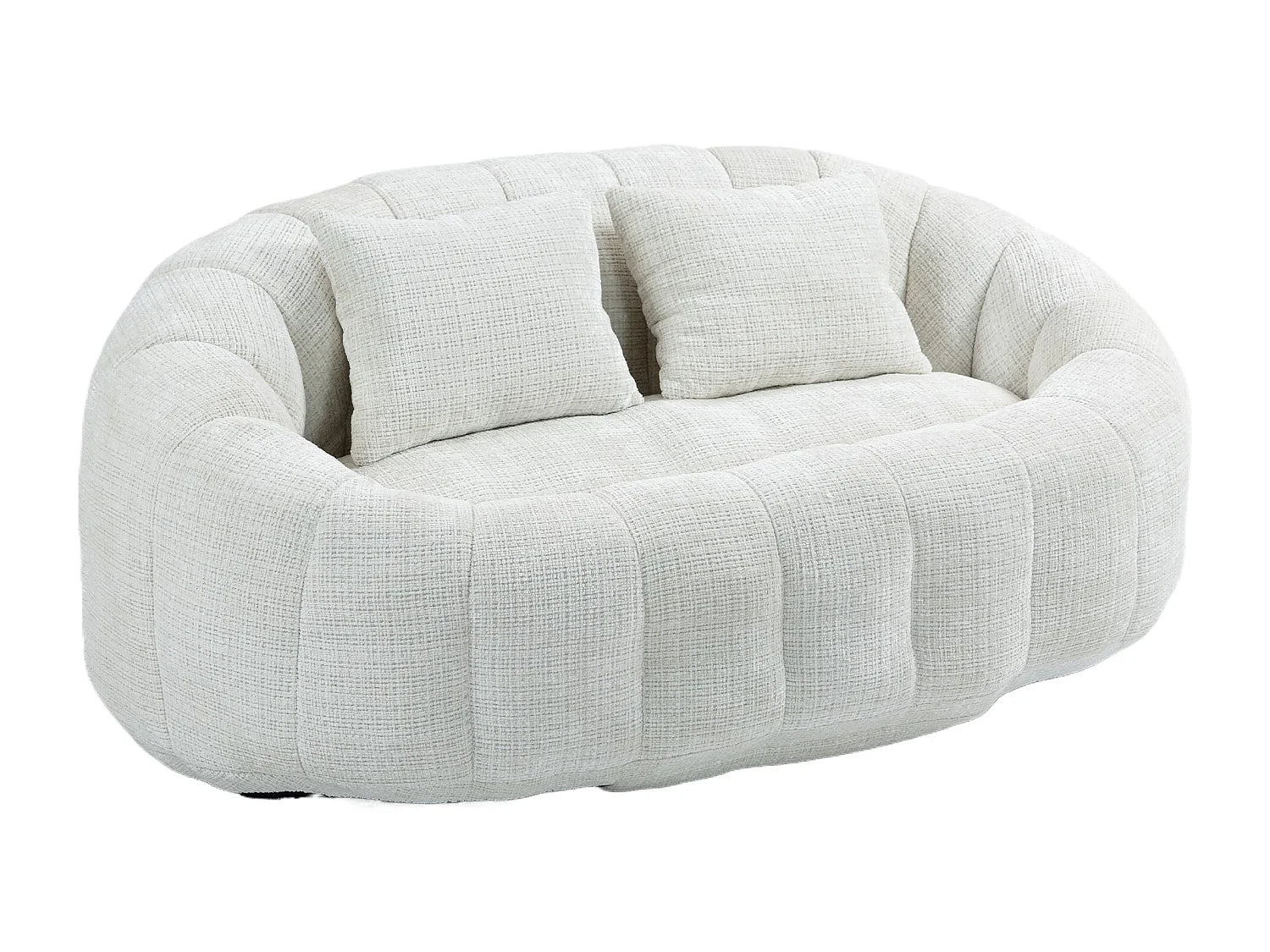 Canapé Compressé 2 places Beige en Tissu chenille - LVHOM