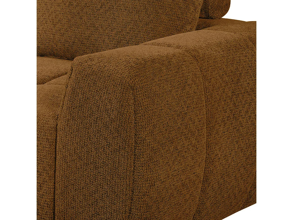 Canapé Compressé d'Angle 3 à 5 places Bronze en Tissu - Louis