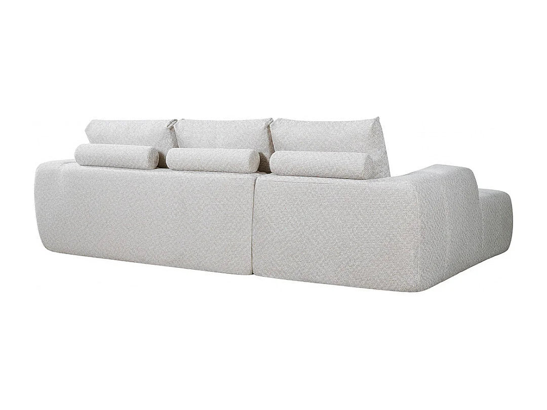 Canapé Compressé d'Angle 3 à 5 places Beige en Tissu - Louis
