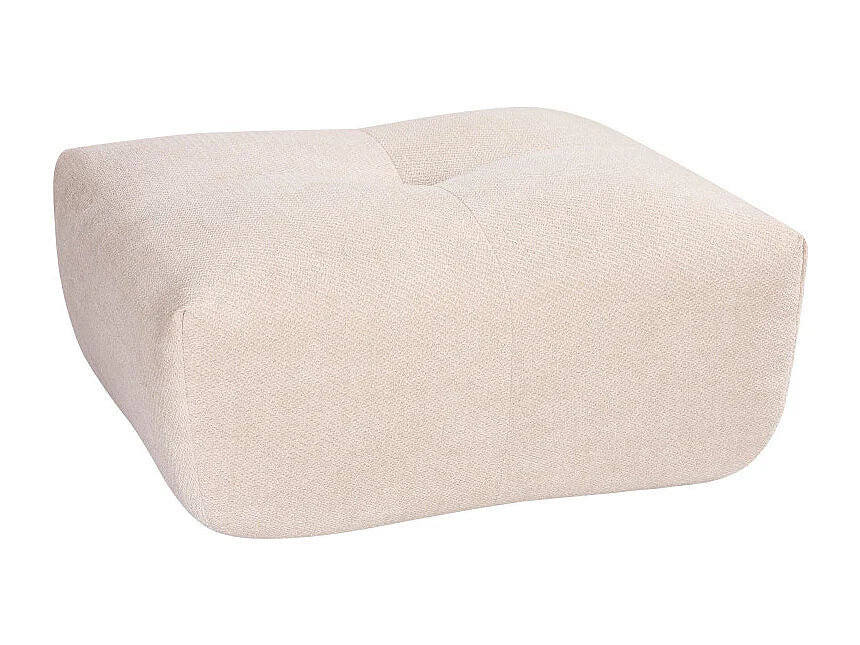 Pouf Compressé Beige en Tissu - Alba