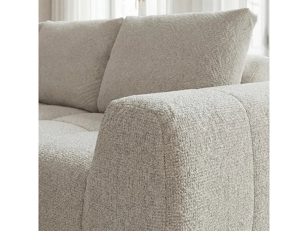 Canapé Compressé d'Angle 3 à 5 places Beige en Tissu - Louis