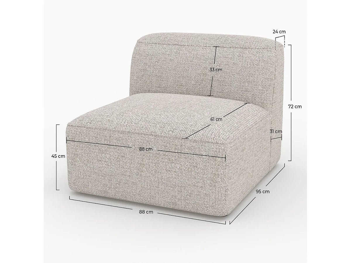 Chauffeuse Compressée Modulable 1 place Beige en Tissu - Hestia