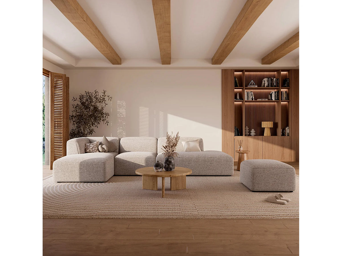 Chauffeuse Compressée Modulable 1 place Beige en Tissu - Hestia