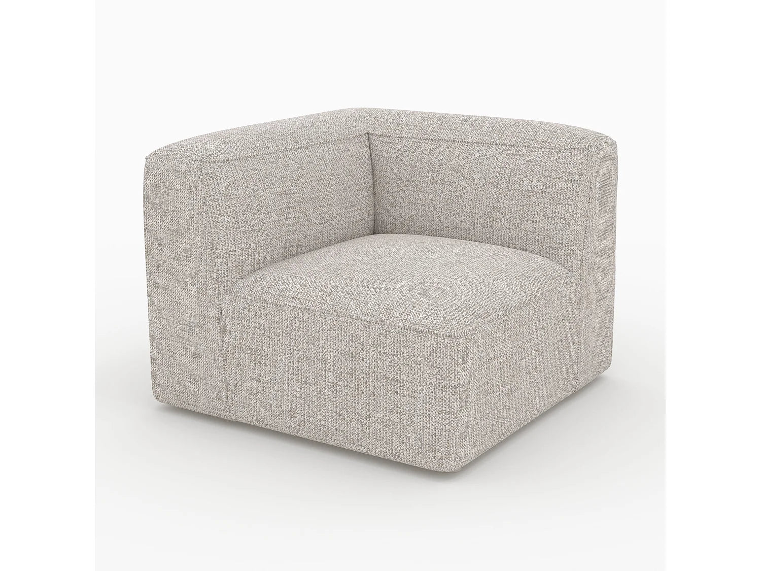 Canapé Compressé d'Angle Modulable 1 place Beige en Tissu - Hestia