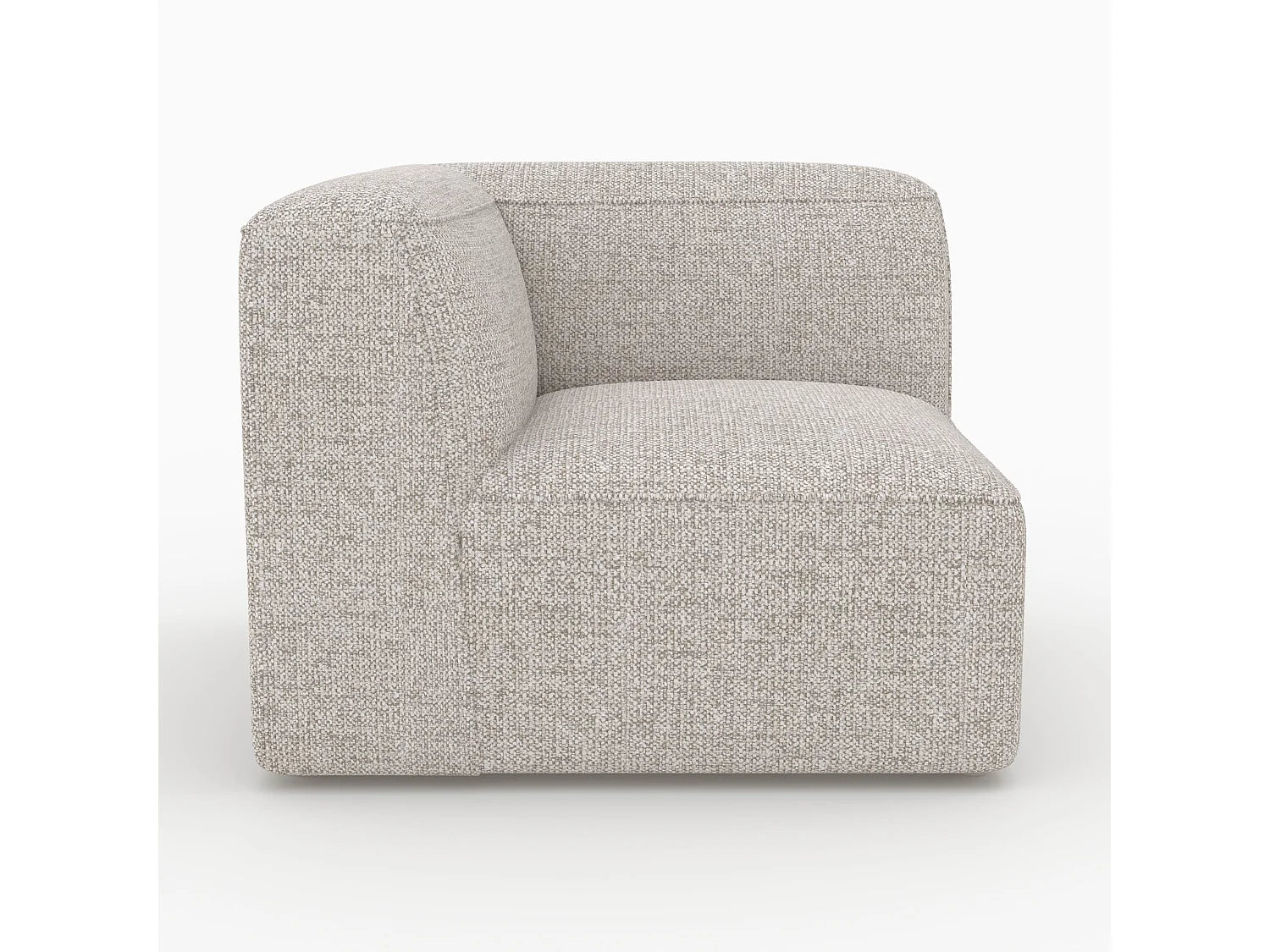 Canapé Compressé d'Angle Modulable 1 place Beige en Tissu - Hestia