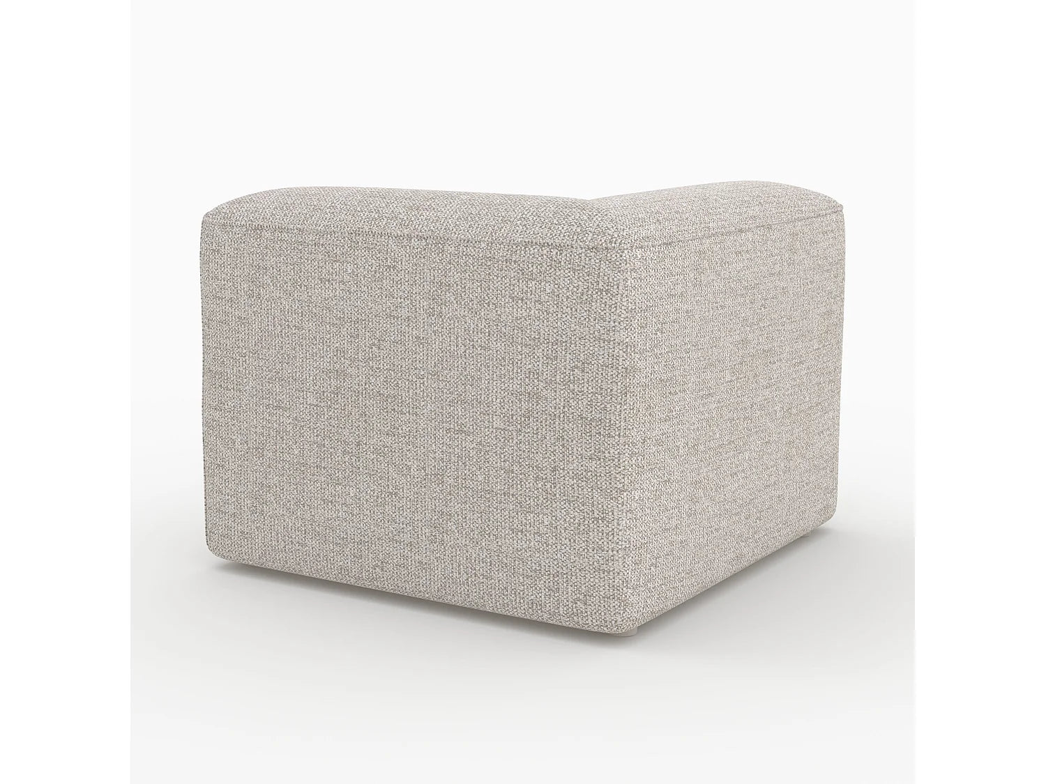 Canapé Compressé d'Angle Modulable 1 place Beige en Tissu - Hestia