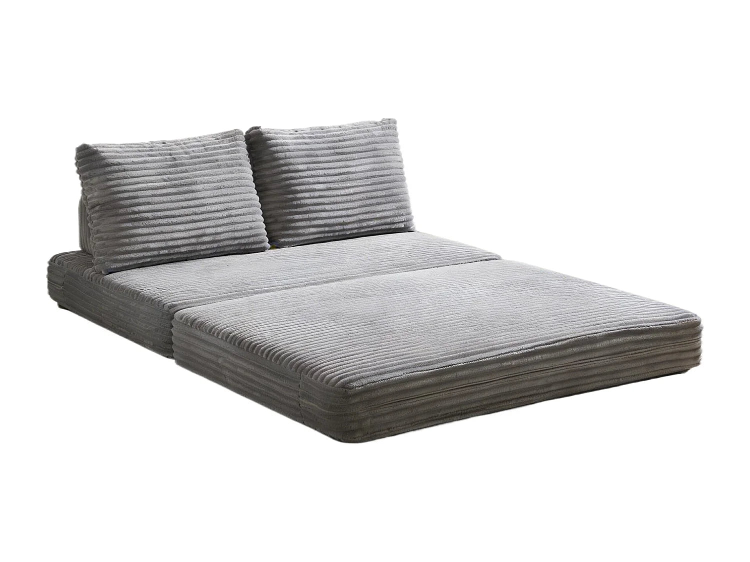 Canapé Compressé Convertible 2 places Gris clair en Velours côtelé - LVHOM