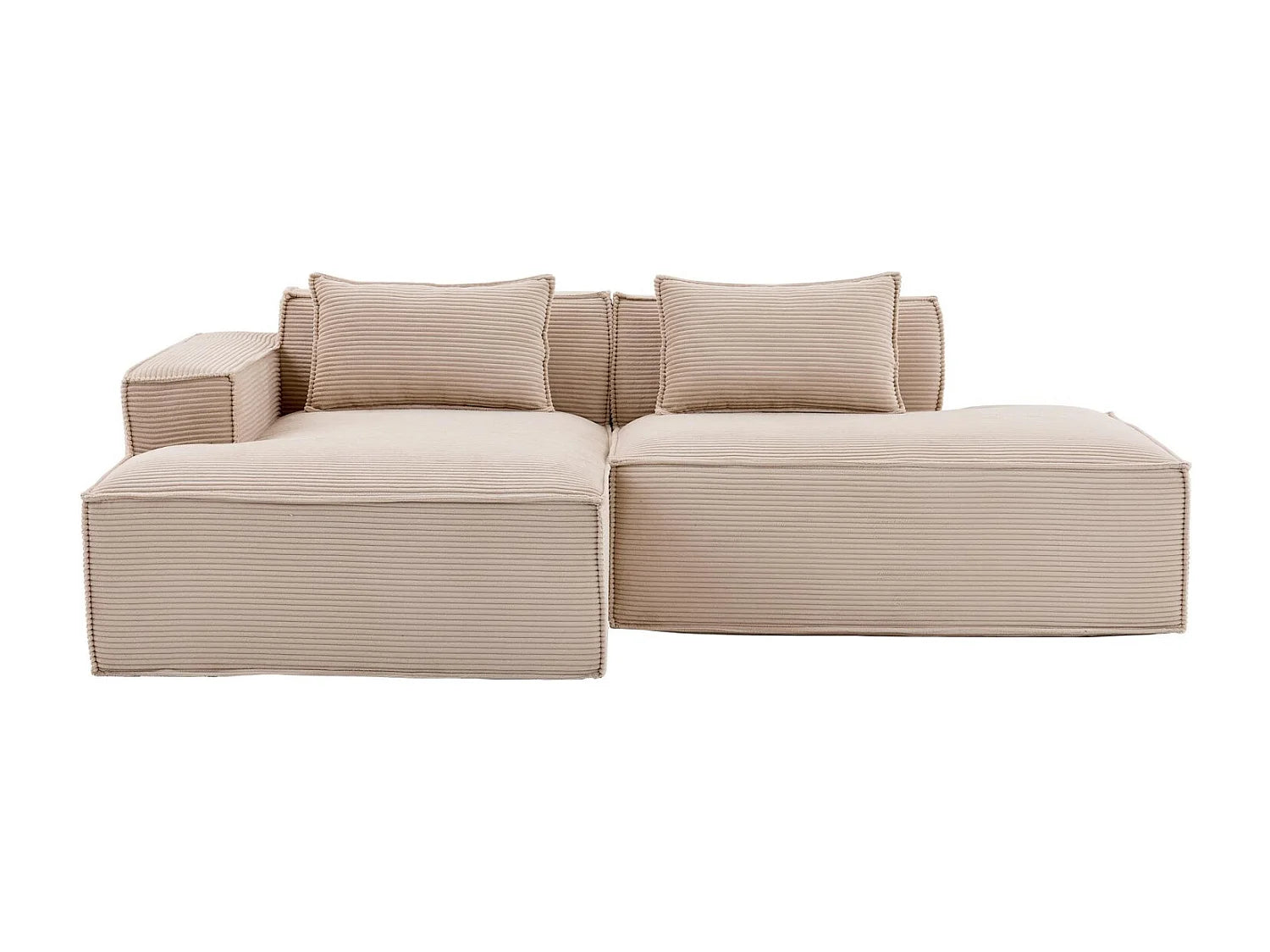 Canapé Compressé d'Angle Modulable Kaki en Velours côtelé - LVHOM