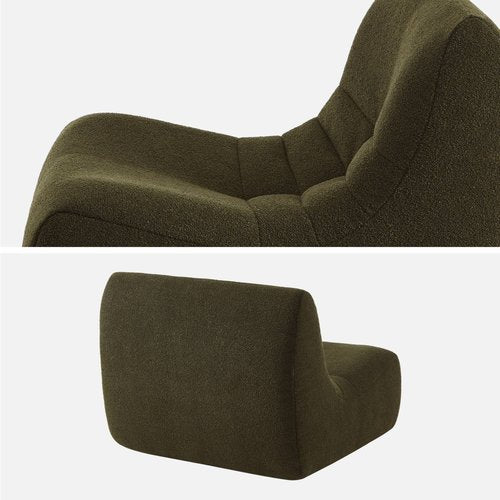 Chauffeuse Compressé Kaki modulable 3 place bouclette texturée - Sokol