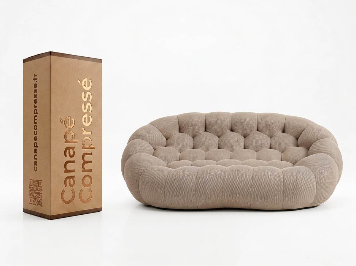 Canapé Bubble Compressé 2 places Beige - Cocoon