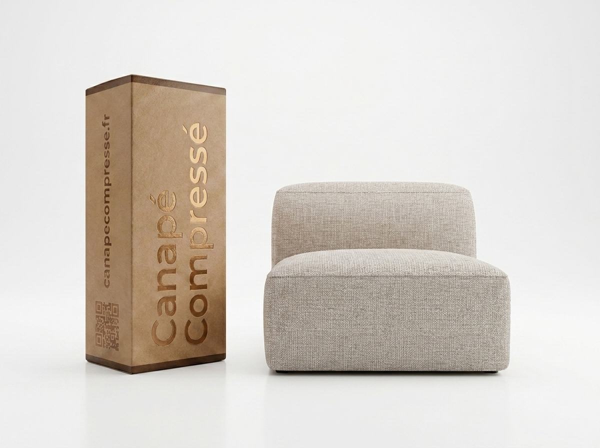 Chauffeuse Compressée Modulable 1 place Beige en Tissu - Hestia
