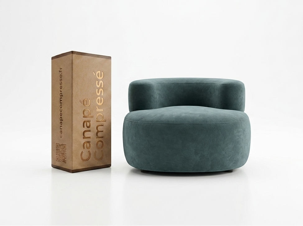Fauteuil Compressé 1 place Beige en Tissu - Milo