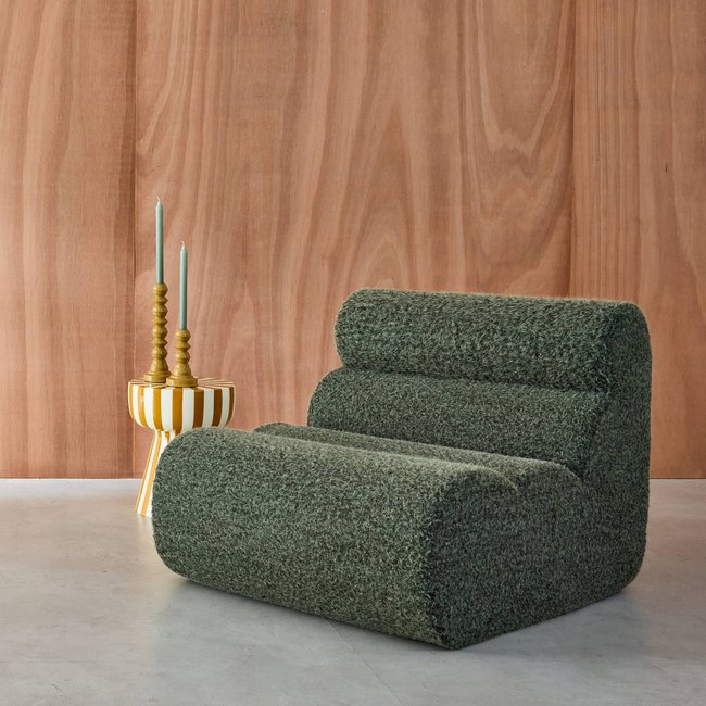 Chauffeuse Compressé Kaki modulable 1 place tissu effet alpaca - Nova